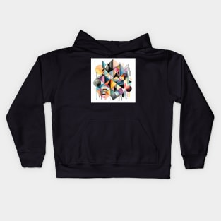Psychedelic looking abstract illustration geometric shapes Kids Hoodie